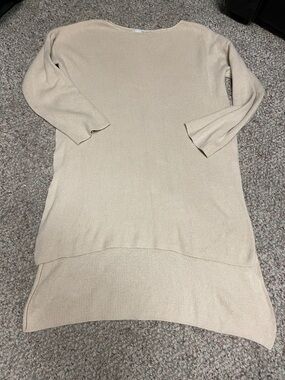 Oak + fort Cream Knit Women’s long slit side Sweater Tunic